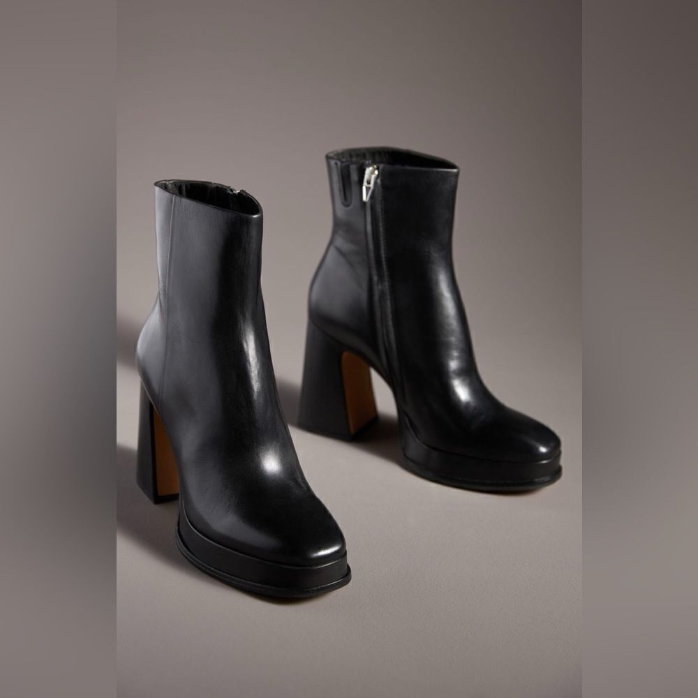 NEW ANTHROPOLIGIE X DOLCE VITA LOCHLY PLATFORM BOOTS BLACK - Picture 4 of 8